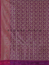 Violet banarasi silk saree with intricate zari border