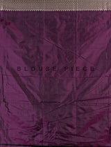 Dark purple banarasi silk saree with meenakari floral jaal