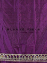 Purple banarasi silk saree with textured zari border
