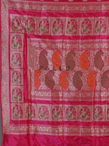 Magenta banarasi silk saree with zari buta motifs