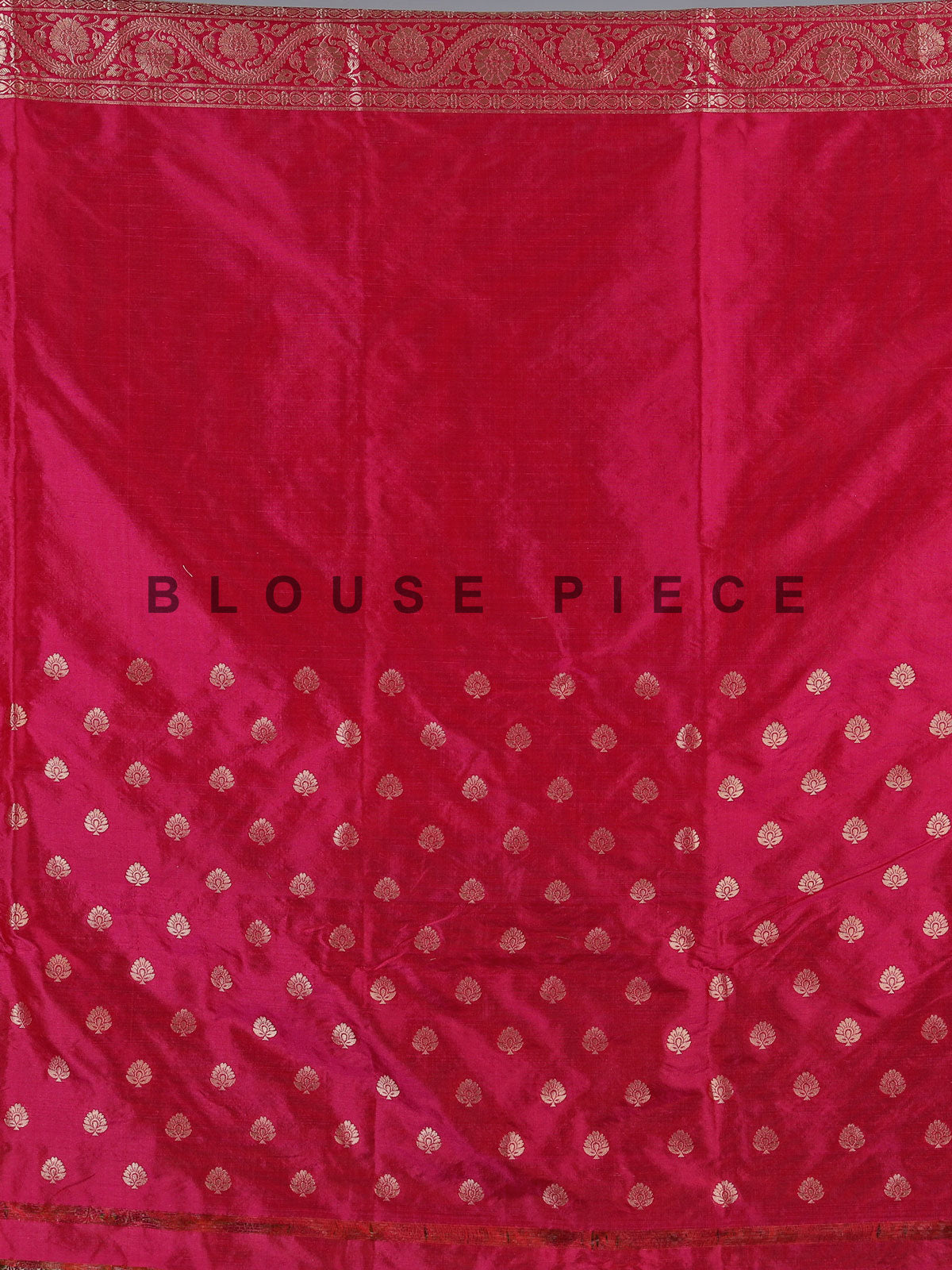 Red banarasi silk saree with geometric zari patterns
