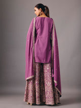 Lavender purple georgette pakistani style palazzo suit