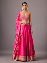 Royal rani pink silk lehenga choli with festive wear
