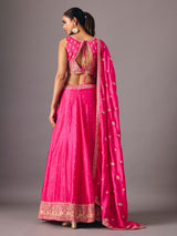 Royal rani pink silk lehenga choli with festive wear