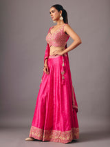 Royal rani pink silk lehenga choli with festive wear