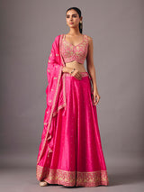 Royal rani pink silk lehenga choli with festive wear