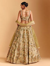 Mehendi green silk lehenga choli with sequin embellishments