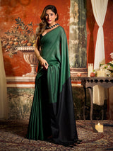 Green cotton saree with elegant tassel pallu design
