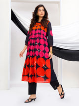 Multicolor georgette silk printed kurti set for casual wear