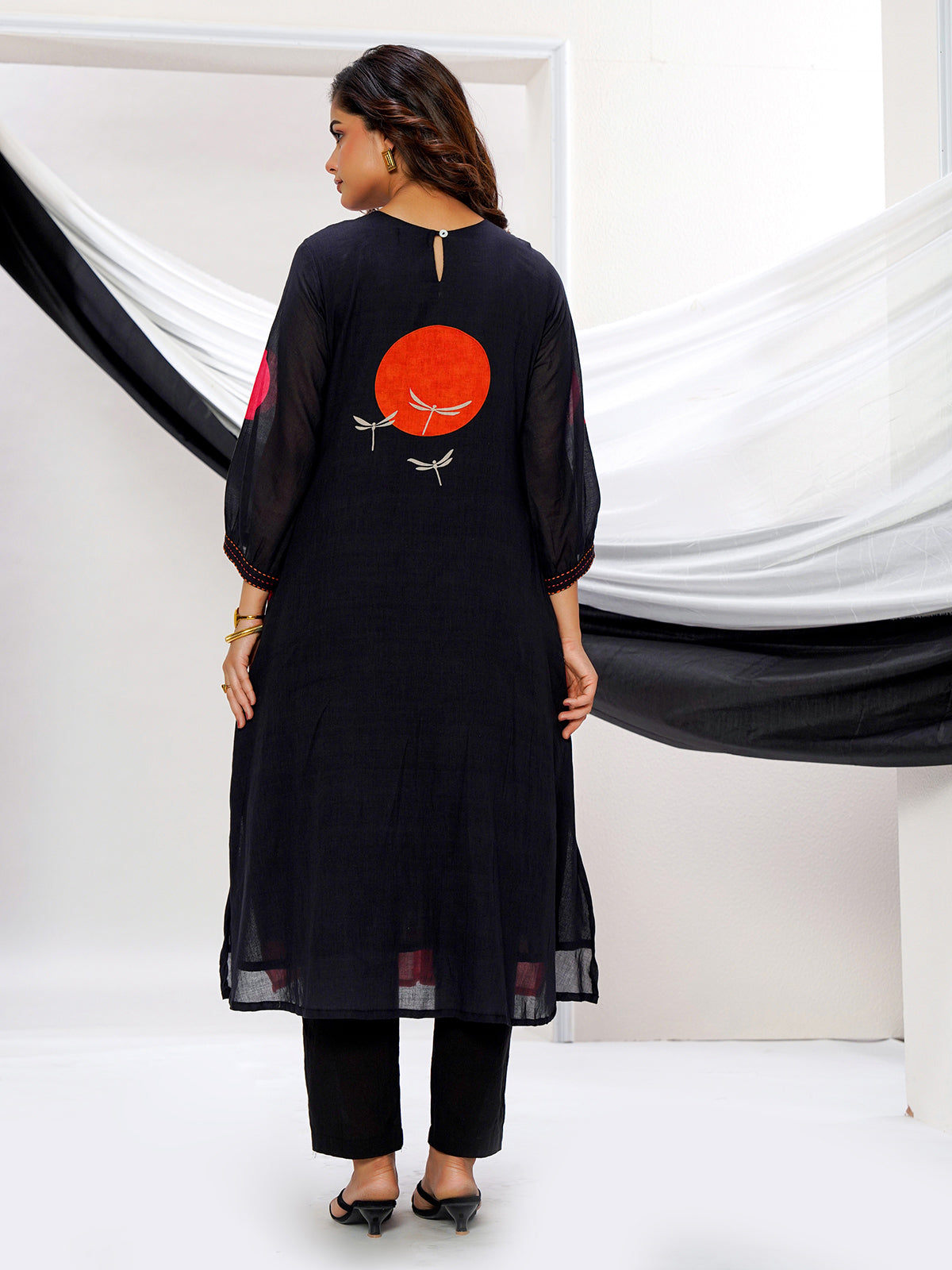 Multicolor georgette silk printed kurti set for casual wear