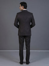 Charcoal black slim fit coat suit with notch lapel