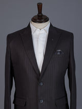 Charcoal black slim fit coat suit with notch lapel