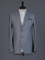 Grey designer coat suit with micro pattern notch lapel