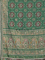 Green art patola silk saree with elephant motif design