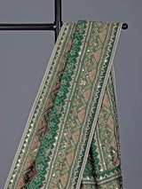 Green art patola silk saree with elephant motif design