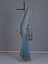 Blue art patola silk saree with elephant motif elegance