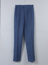 Blue linen waistcoat set with chinese collar
