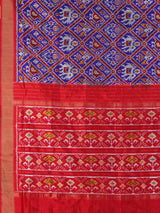 Purple patola silk saree with contrast zari border