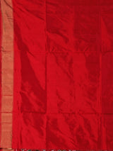 Red patola silk saree with contrast zari border