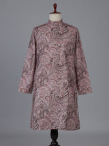 Light brown printed silk kurta suiit