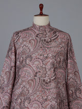 Light brown printed silk kurta suiit