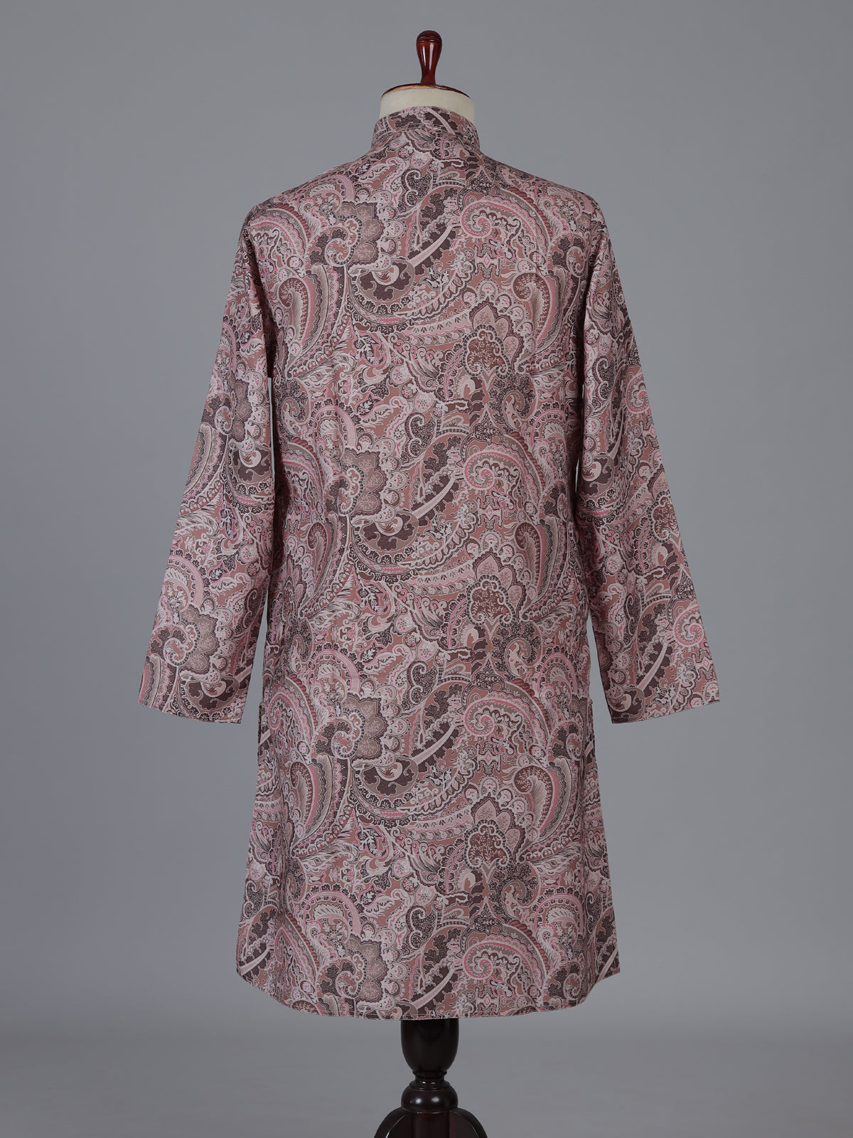 Light brown printed silk kurta suiit