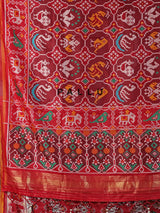 Wine patola silk saree with elegant zari pallu