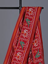 Wine patola silk saree with elegant zari pallu