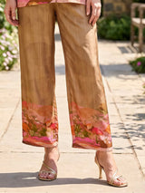 Beige printed cotton silk co ord set for everyday style