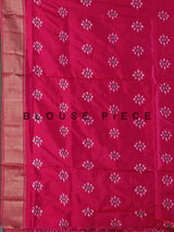 Rani pink pure hyderabadi patola silk saree with zari border