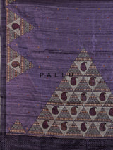 Purple cotton silk saree with printed sequin design