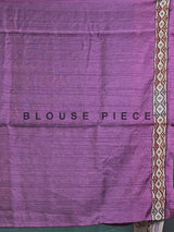 Peacock green cotton silk saree with elephant motifs