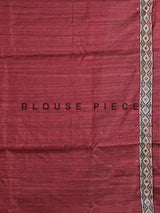 Maroon cotton silk saree with elephant motifs