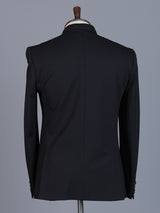 Black terry rayon Jodhpuri blazer for reception wear