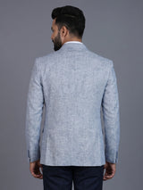 Light blue linen silk blazer for formal wear