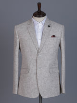 Beige linen silk blazer for formal occasions