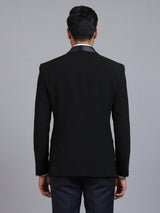 Black terry rayon blazer for formal wear