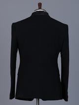 Black terry rayon blazer for formal wear