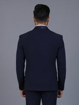 Navy terry rayon blazer for formal occasions