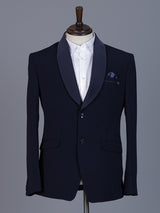Navy terry rayon blazer for formal occasions