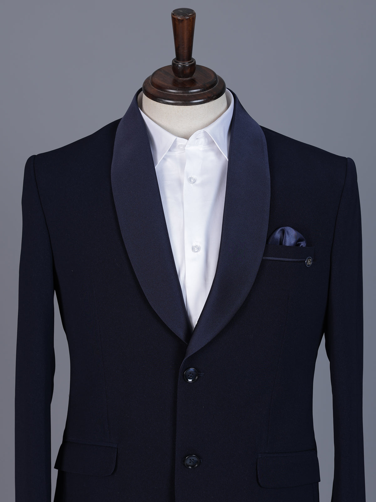 Navy terry rayon blazer for formal occasions