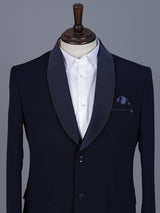 Navy terry rayon blazer for formal occasions