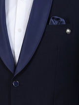 Navy terry rayon blazer for party wear