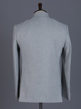 Grey linen silk blazer for reception wear
