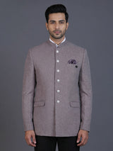 Onion pink linen silk blazer for reception wear