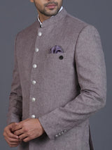 Onion pink linen silk blazer for reception wear