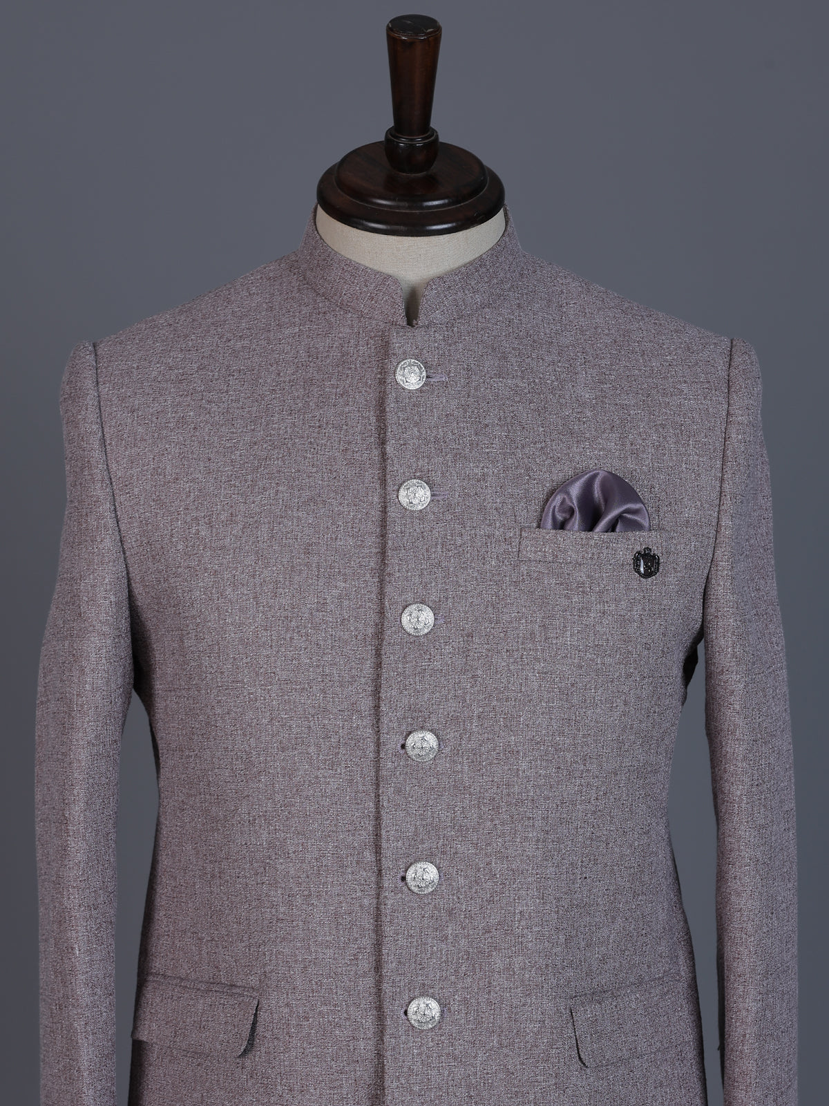 Onion pink linen silk blazer for reception wear