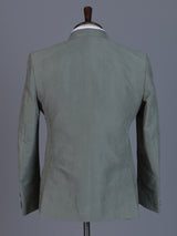 Pista green terry rayon blazer for party look
