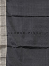 Charcoal black banarasi silk saree with intricate zari work