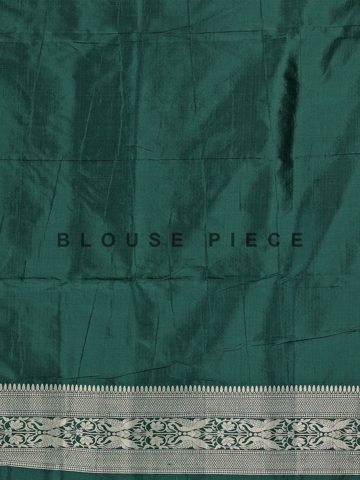 Dark green banarasi silk saree designed for wedding wear